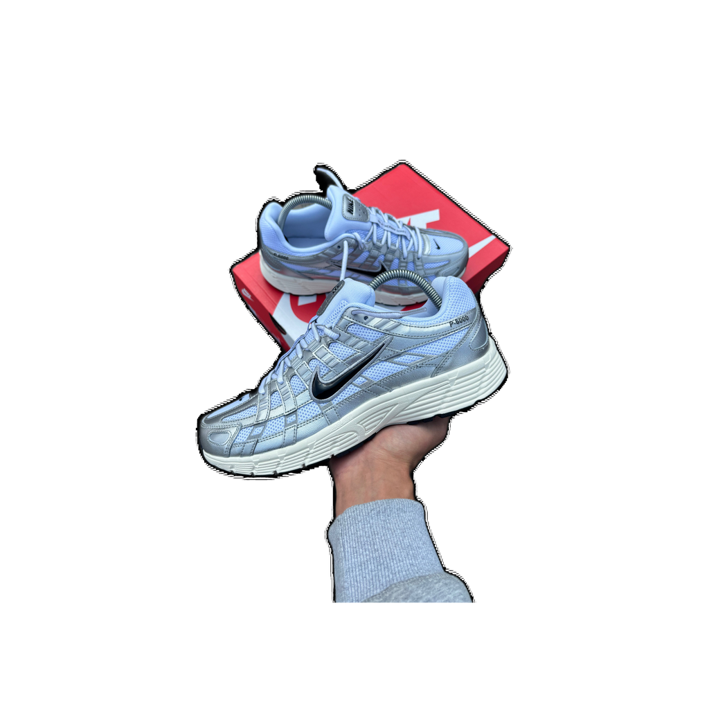 Nike P-6000 White Metallic Silver Flat Silver Black