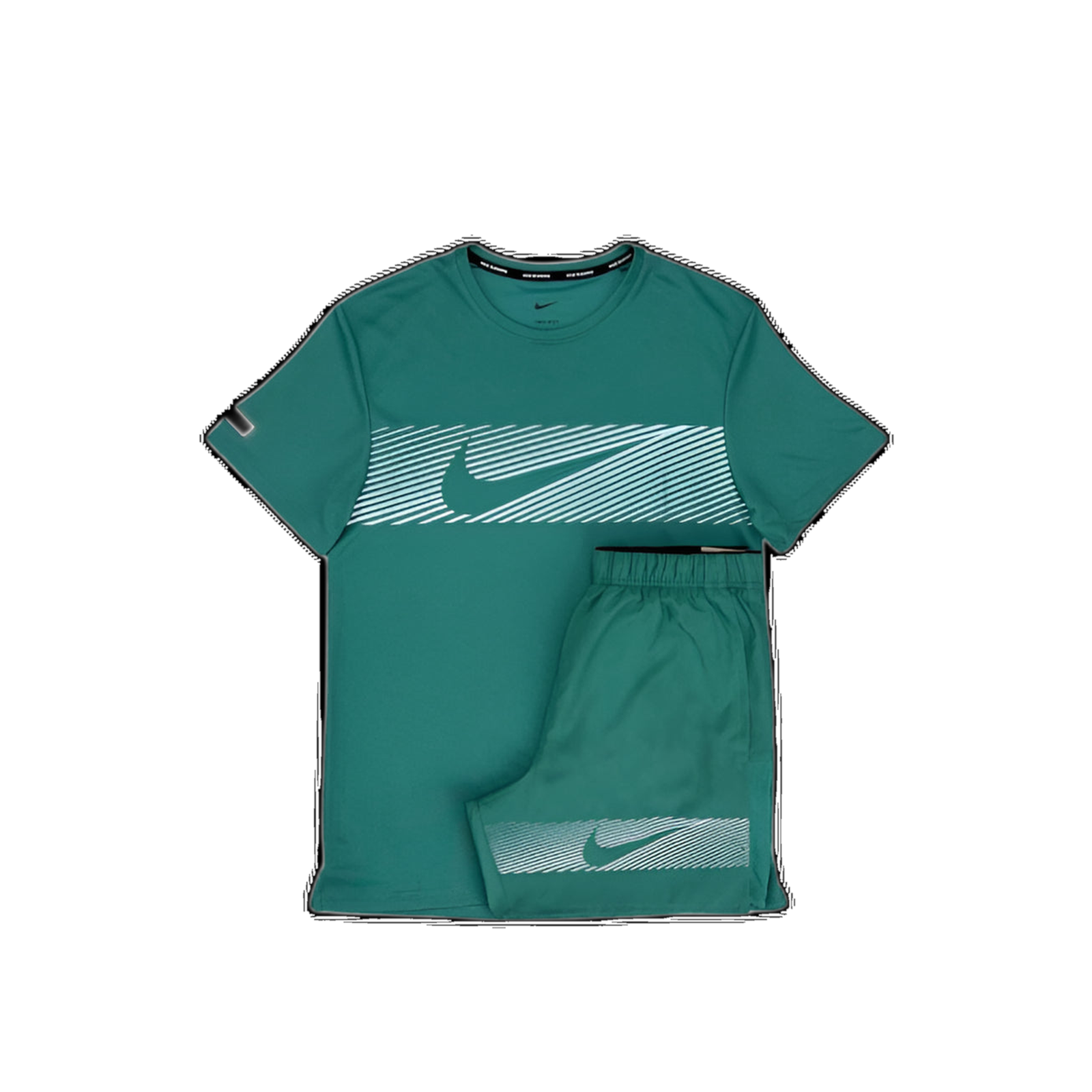 Nike - Green Flash Miler & Challenger Shorts Set