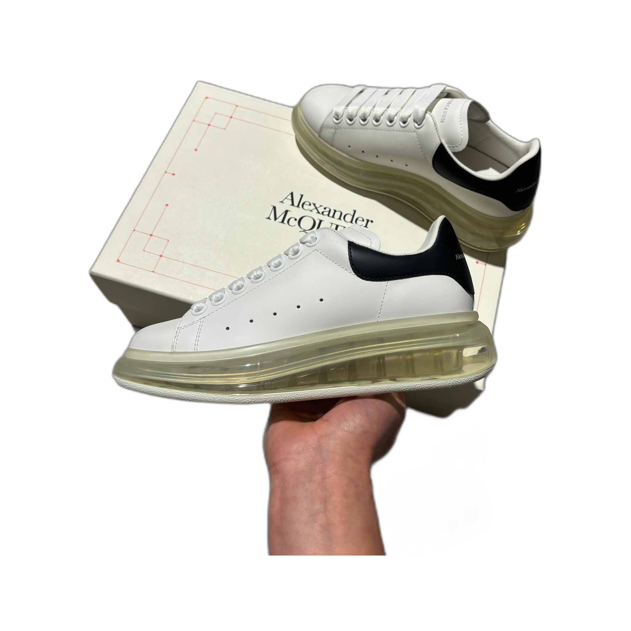 Alexander McQueen Oversized Clear Sneaker - White/Black